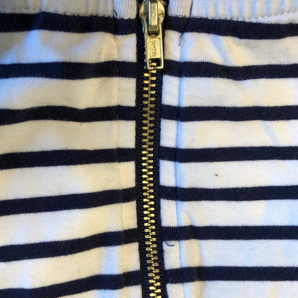 H&M navy/white stripe, exposed zipper tee - Picture 3 of 8